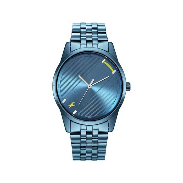 Fastrack Stunners Quartz Analog Blue Dial Metal Strap Watch for Guys (NT3277QM01)