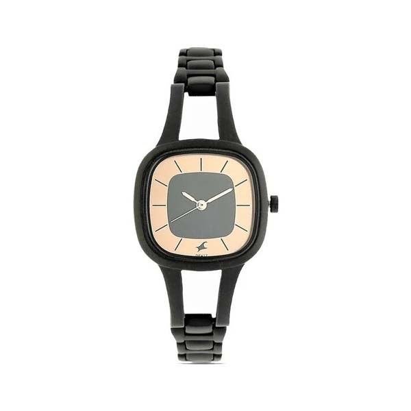 Fastrack Quartz Analog Grey Dial Metal Strap Watch for Girls (NT6147NM01)