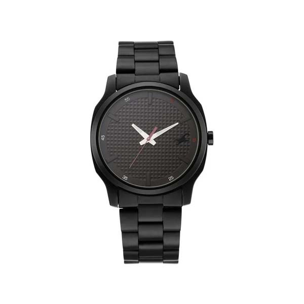 Fastrack Stunners Quartz Analog Black Dial Metal Strap Watch for Guys (NT3255NM01)