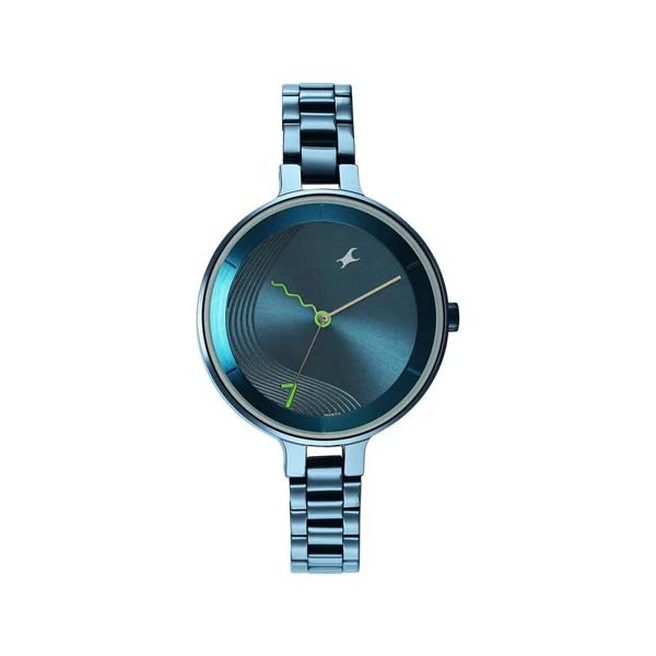 Fastrack Stunners Quartz Analog Blue Dial Metal Strap Watch for Girls (NS6265QM01)
