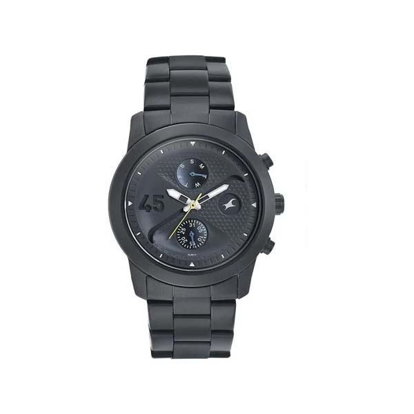 Fastrack Go Skate Quartz Multifunction Black Dial nt3216nm01 Stainless Steel Strap Watch for Guys (NT3216NM01)