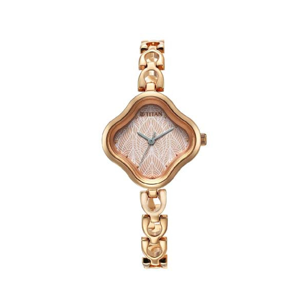 Titan Karishma Rose Gold Analog Metal Strap Watch for Women (NT2701WM01)