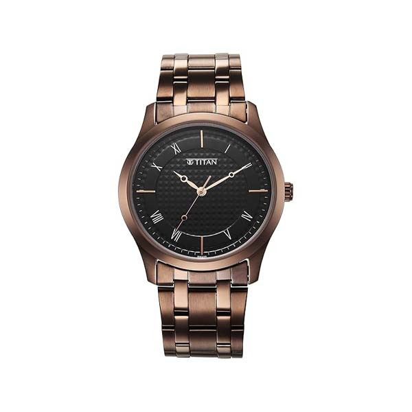 Titan Karishma Black Dial Watch for Men (NT1823QM01)