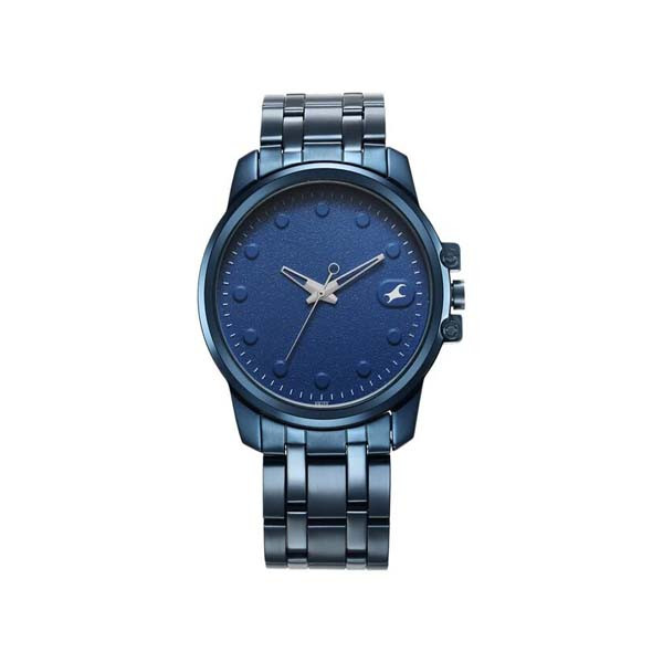Fastrack Pulse Quartz Analog Blue Round Dial Blue Stainless Steel Strap Watch For Guys (3314QM01F)