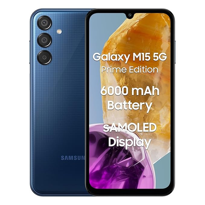 Samsung Galaxy M14 4G (Sapphire Blue,4GB,64GB) | 50MP Triple Cam | 5000mAh Battery | Snapdragon 680 Processor | 2 Gen. OS Upgrade & 4 Year Security Update | 8GB RAM with RAM Plus | Without Charger