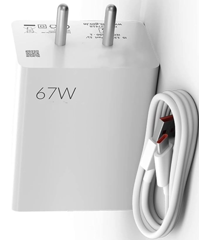 67W Ultra Fast Type-C Charger for Realme C53 Charger Original Adapter Like Mobile Charger | Qualcomm QC 3.0 Quick Charger with 1 Meter Type C USB Data Cable (67W,SR-72,WT)