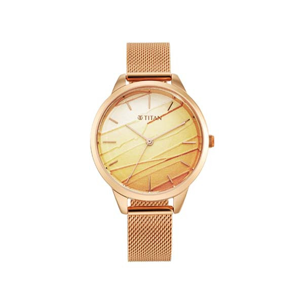 Titan Purple Glam It Up Multicoloured Dial Women Watch With Stainless Steel Strap (NS2664WM02)