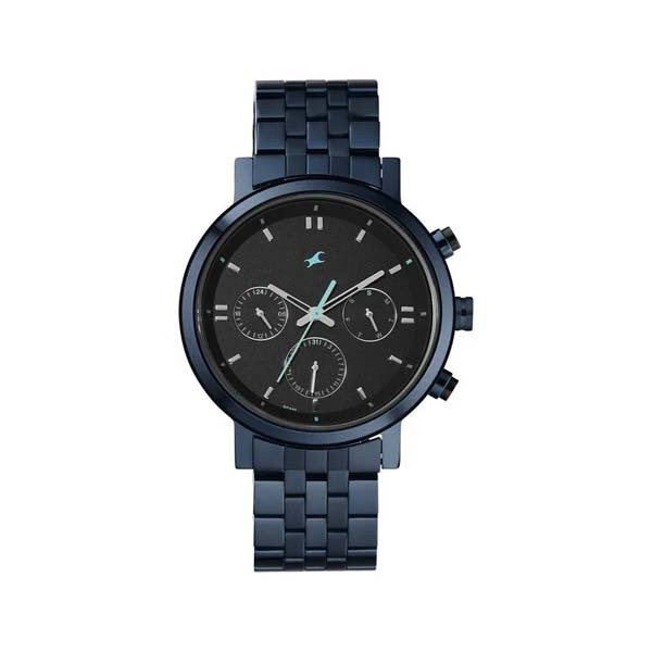 Fastrack Tick Tock Quartz Analog Black dial Metal Strap Watch for Guys (NT3287KM040)