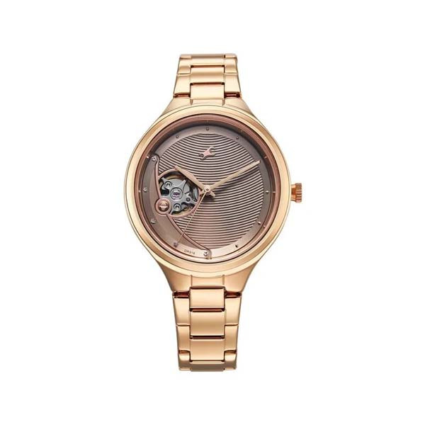 Fastrack Automatic Rose Gold Dial Metal Strap Watch For Girls (6310WM01)