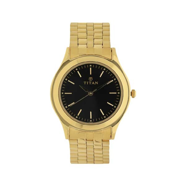 Titan Quartz Analog Black Dial Stainless Steel Strap Watch for Men (NR1648YM03)